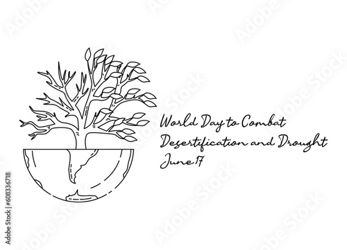 line art of world day to combat desertification and drought good for world day to combat desertification and drought celebrate. line art. illustration.