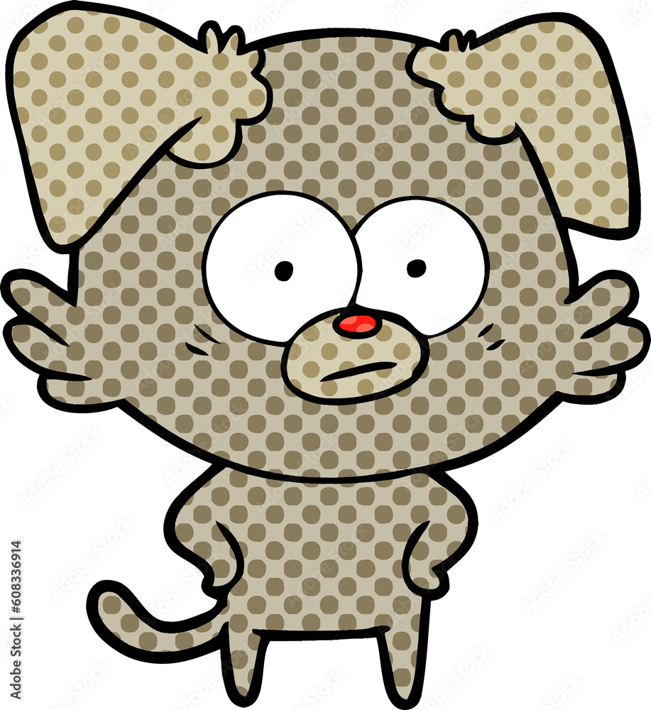 Obraz premium nervous dog cartoon