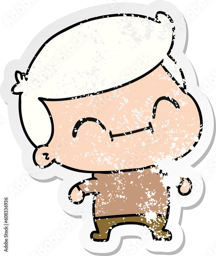 Obraz na plátně freehand drawn distressed sticker cartoon of kawaii older man
