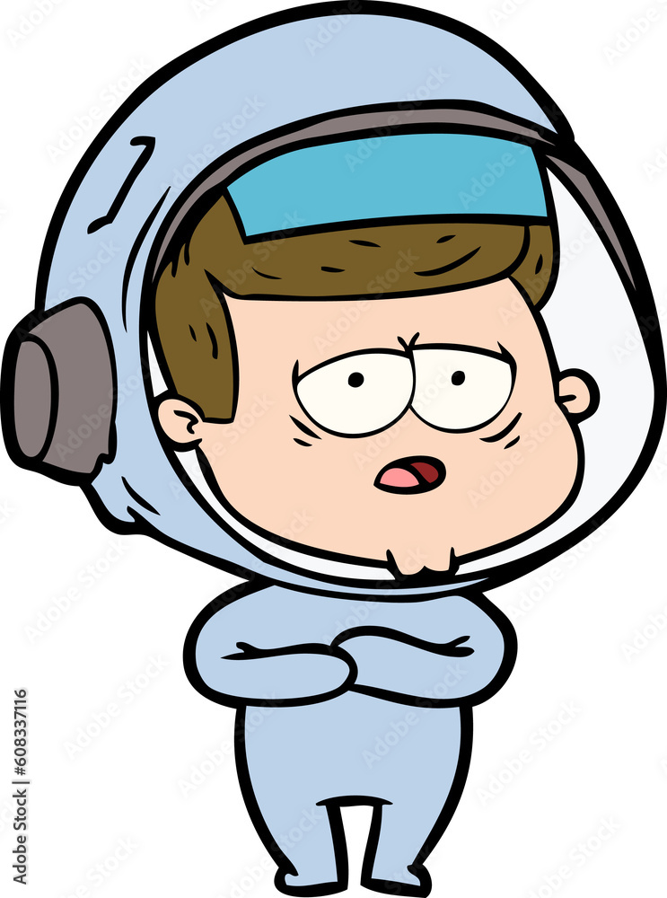 Fototapeta premium cartoon tired astronaut