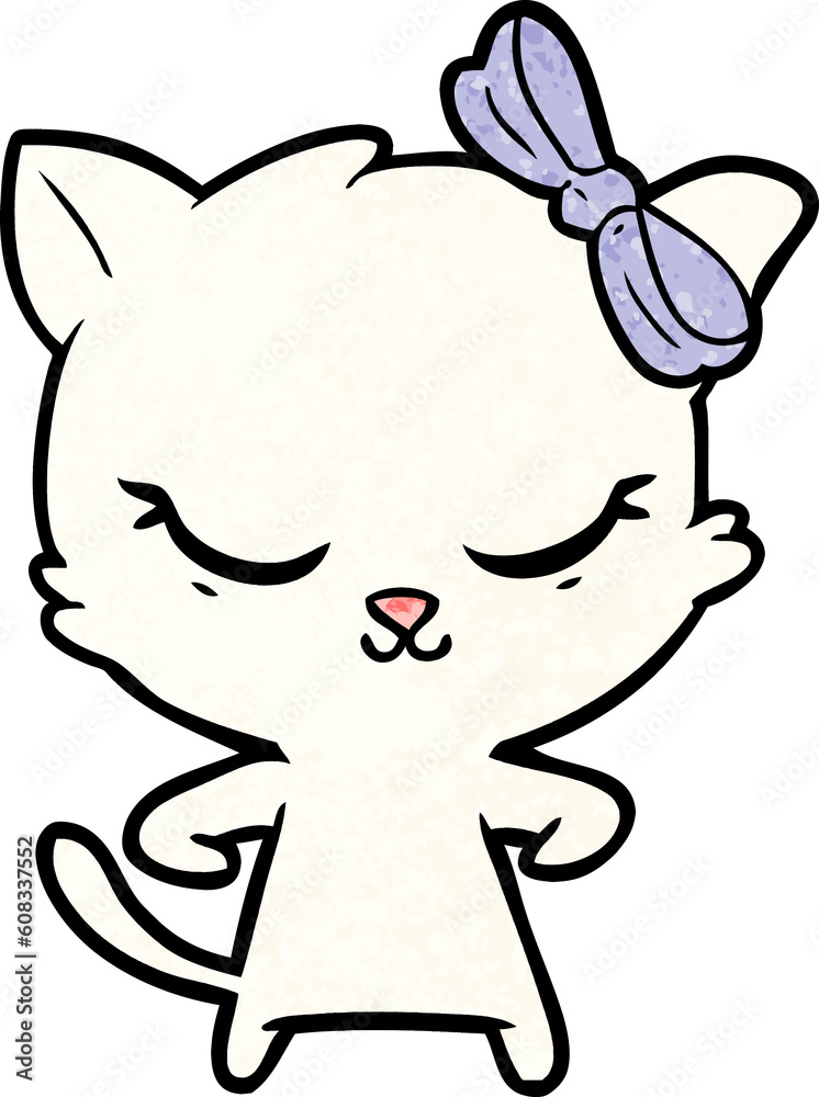cute cartoon cat with bow cute cartoon cat with bow