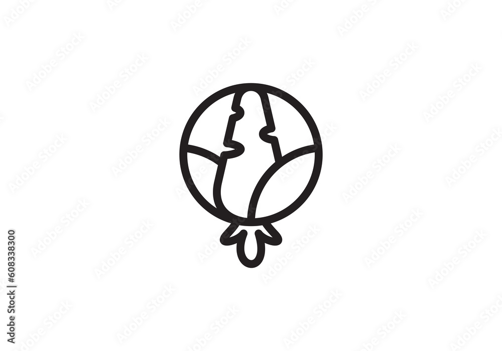carrot logo design, linear style with circles vector illustration carrot logo design, linear style with circles vector illustration