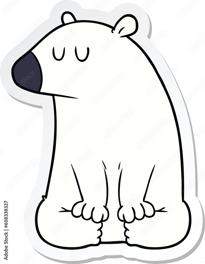 sticker of a polar bear cartoon sticker of a polar bear cartoon