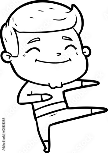 happy cartoon man dancing