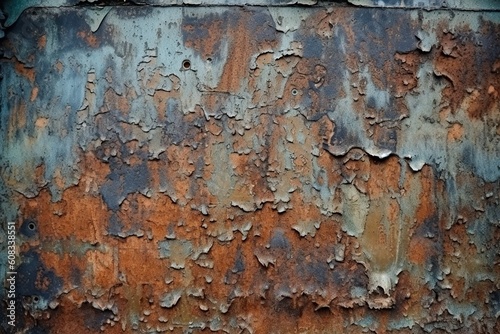 illustration, the texture of an old rusty wall with stains, ai generative
