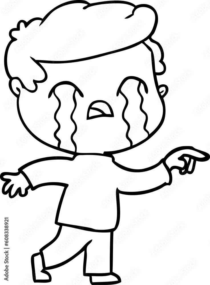 cartoon man crying