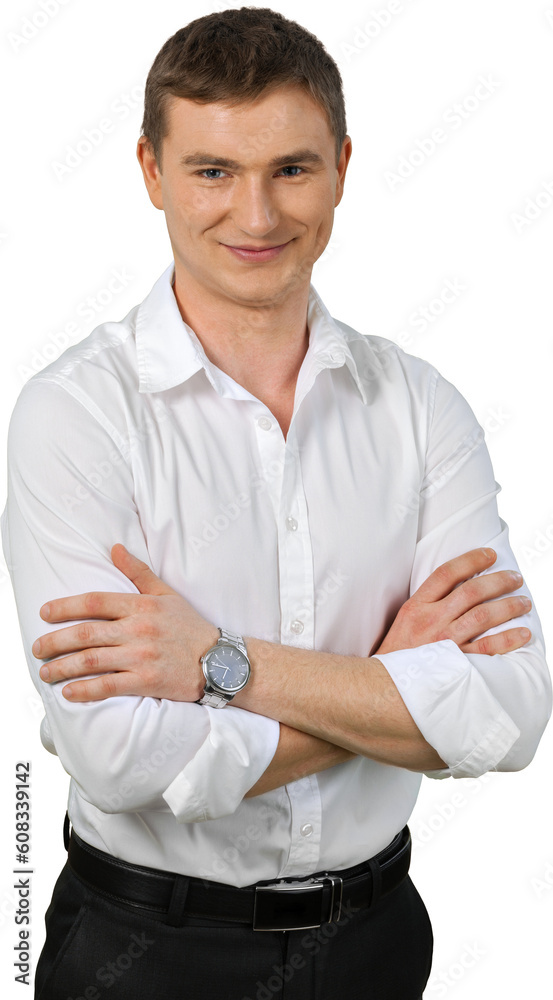 Young businessman with folded arms on his chest Young businessman with folded arms on his chest