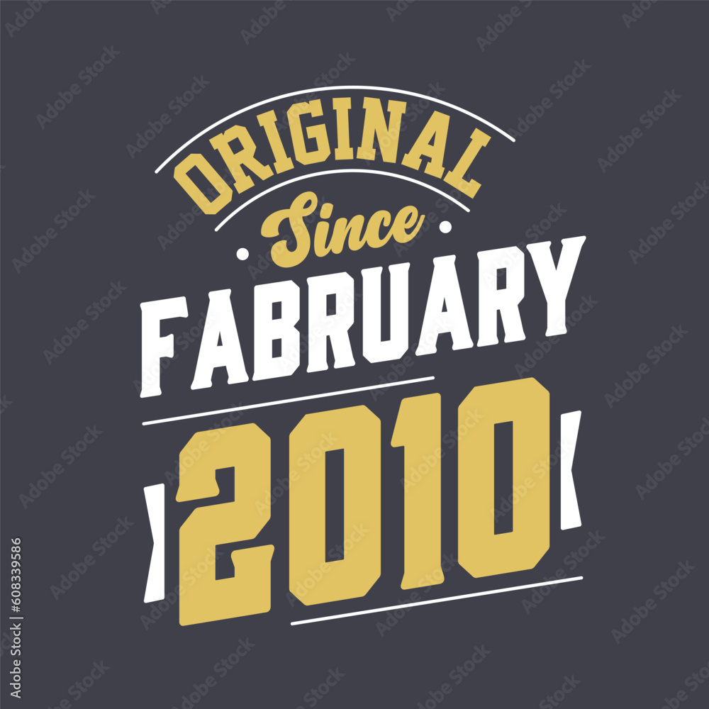 Original Since February 2010. Born in February 2010 Retro Vintage Birthday
