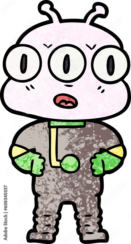cartoon three eyed alien cartoon three eyed alien