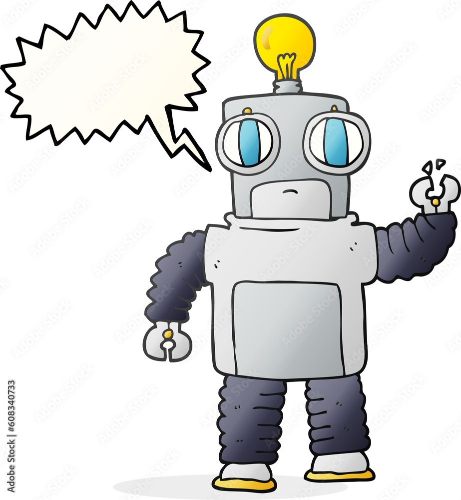 freehand drawn speech bubble cartoon robot freehand drawn speech bubble cartoon robot