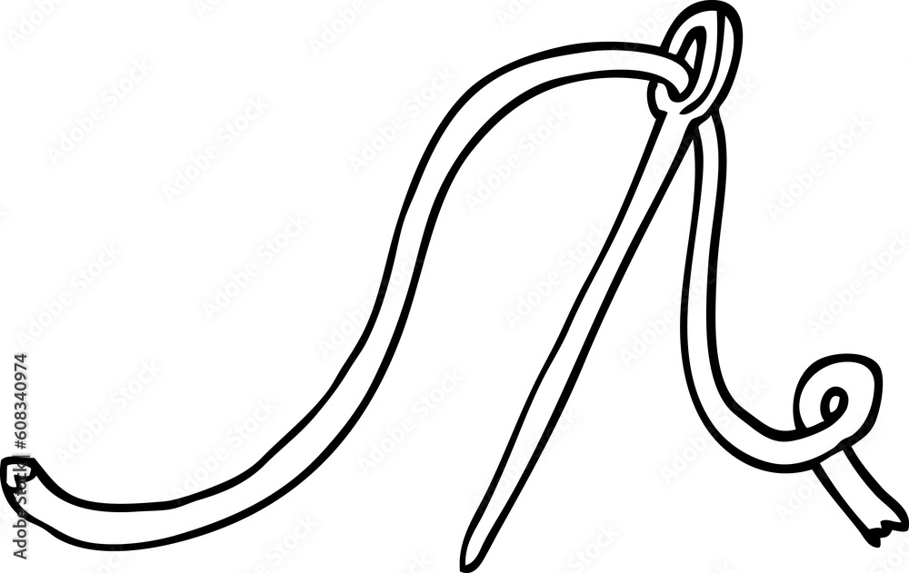black and white cartoon needle and thread black and white cartoon needle and thread