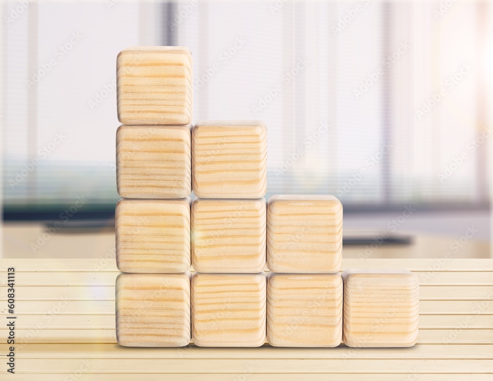 Time scale of generations on wooden cubes set Time scale of generations on wooden cubes set