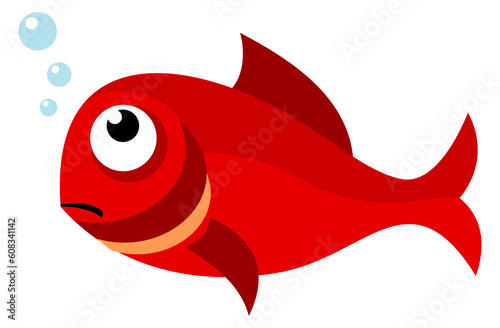 Photography Sad fish under water. Marine animal icon