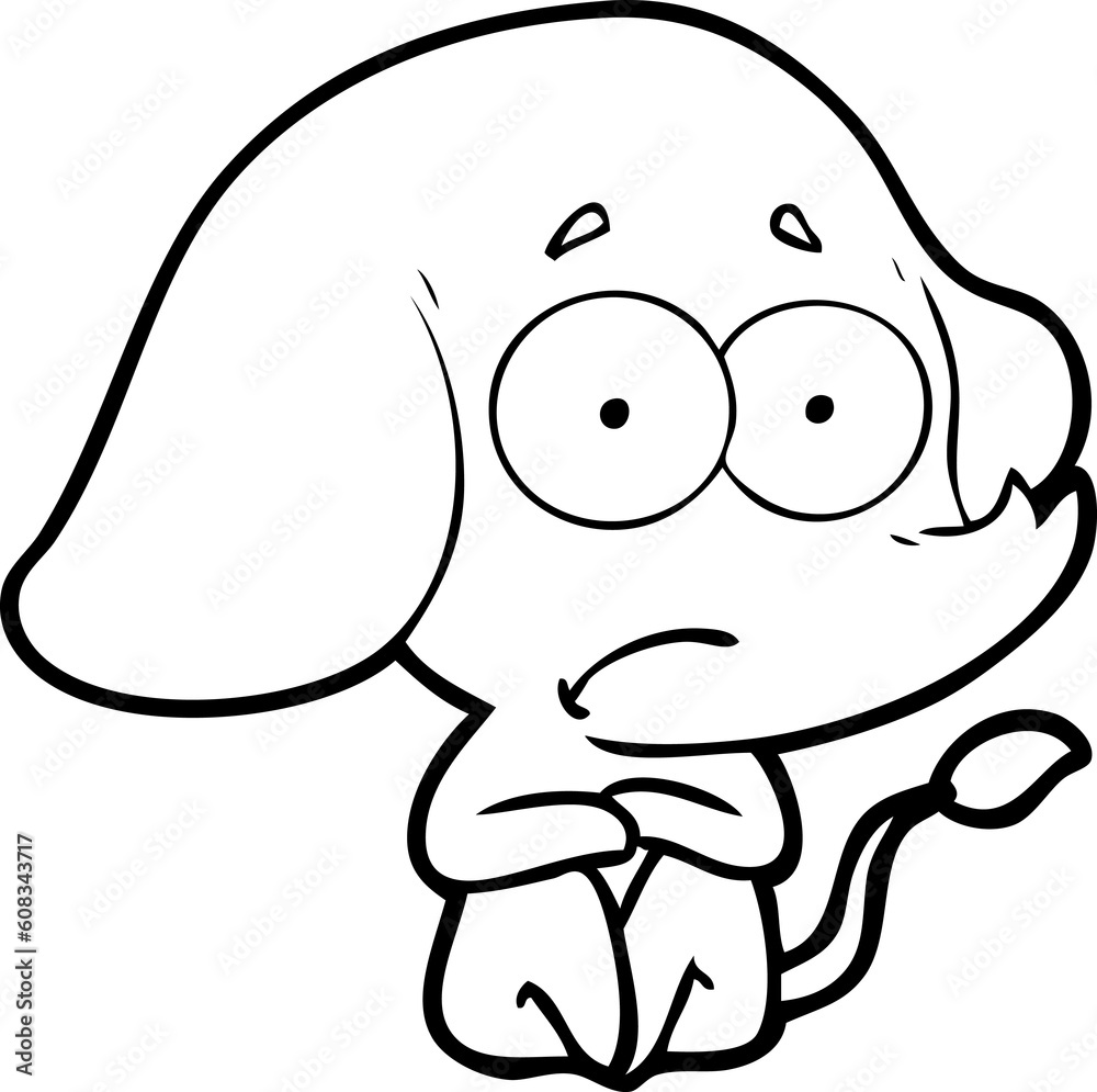 cartoon unsure elephant cartoon unsure elephant