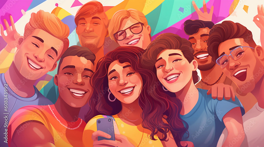 group of people celebrating lgbt pride day
