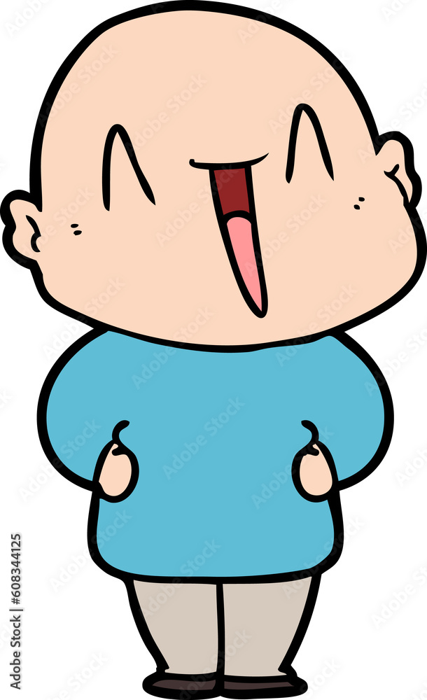 happy cartoon bald man happy cartoon bald man