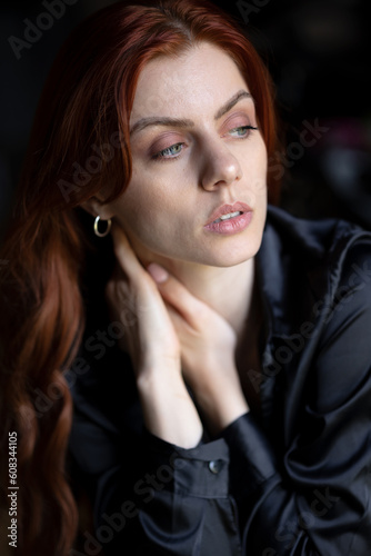 Redhead woman portrait (ID: 608344105)