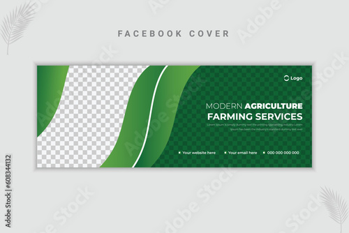 Agriculture Farming or Lawn Garden Services and Web Banner Design Template