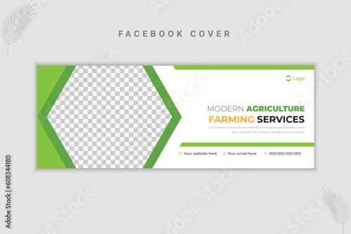 Agriculture Farming or Lawn Garden Services and Web Banner Design Template