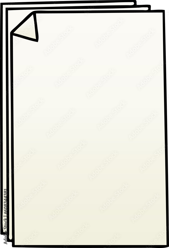 gradient shaded quirky cartoon paper pile gradient shaded quirky cartoon paper pile