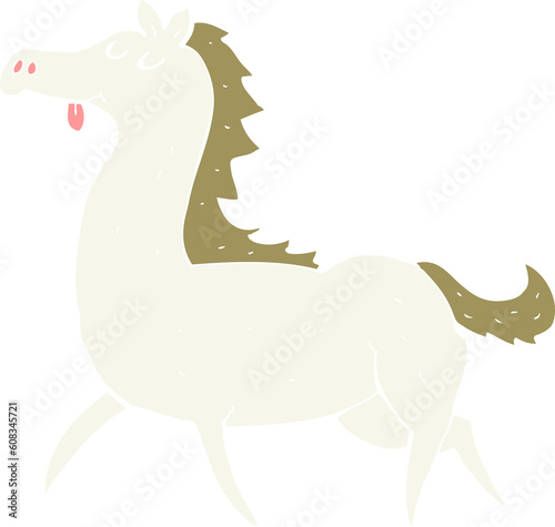 flat color illustration of horse
