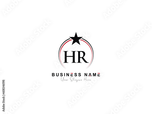 Star Hr logo design vector concept, star letter Hr monogram