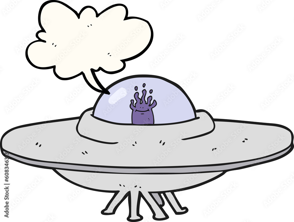 freehand drawn speech bubble cartoon flying saucer freehand drawn speech bubble cartoon flying saucer