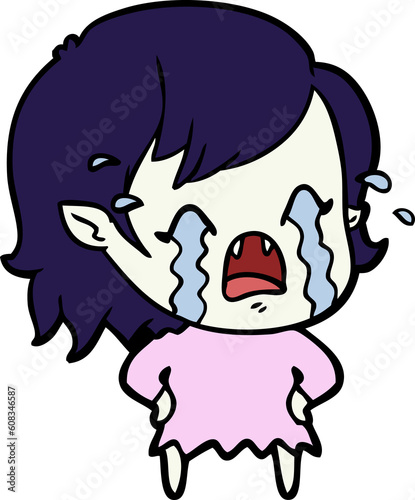 cartoon crying vampire girl