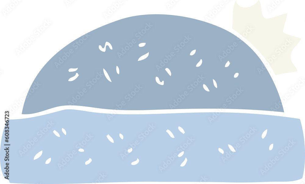 Fototapeta premium flat color illustration of winter hat