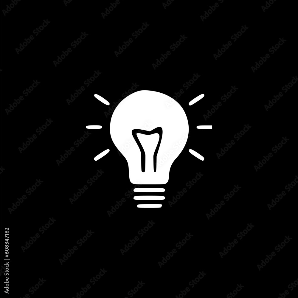 Light bulb Idea icon symbol isolated on black background Light bulb Idea icon symbol isolated on black background