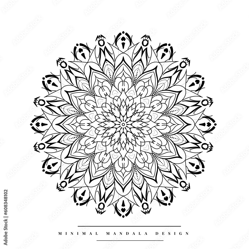 Arabesque mandala coloring page with nature-inspired elements Arabesque mandala coloring page with nature-inspired elements