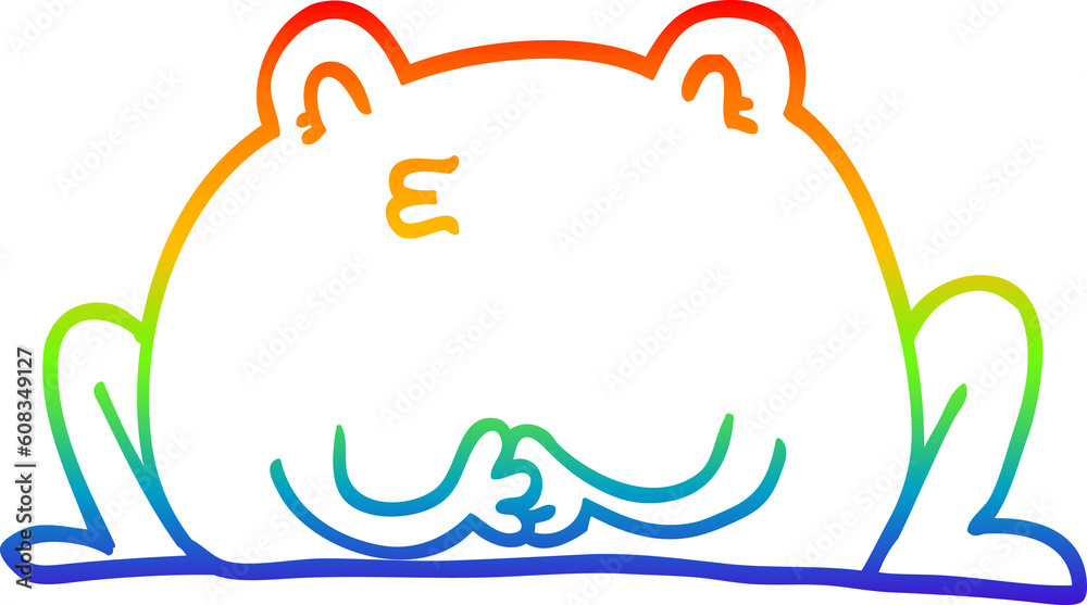 rainbow gradient line drawing of a cute cartoon frog rainbow gradient line drawing of a cute cartoon frog