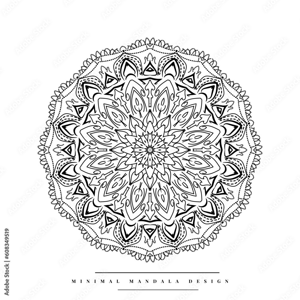 Arabesque mandala coloring page with nature-inspired elements Arabesque mandala coloring page with nature-inspired elements