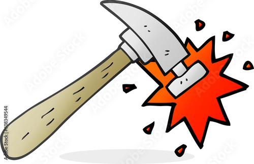 freehand drawn cartoon hammer photo