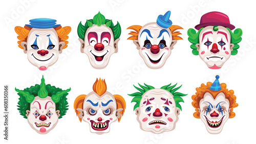 Clowns Faces Color Set