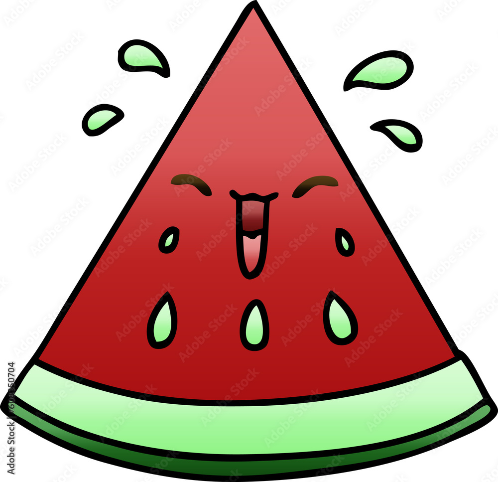 gradient shaded quirky cartoon watermelon gradient shaded quirky cartoon watermelon
