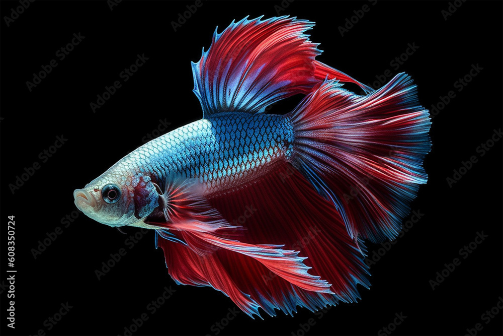 Fototapeta premium fish isolated on black generative ai
