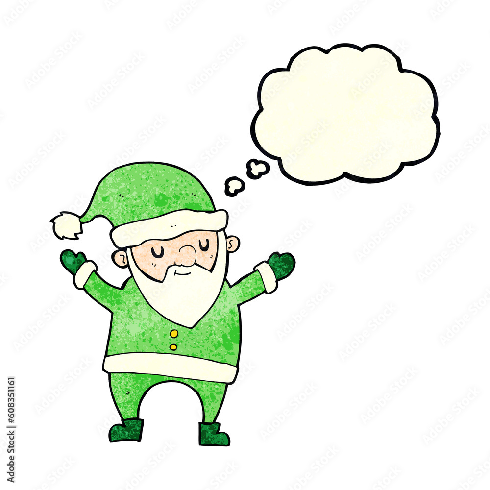 cartoon dancing santa with thought bubble cartoon dancing santa with thought bubble