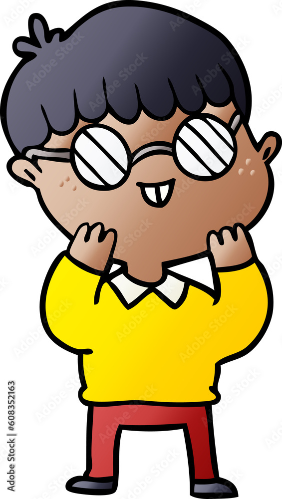 cartoon boy wearing spectacles