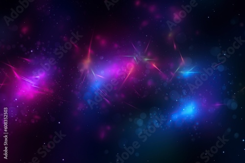 beautiful illustration, blue-pink texture with glitter and dark background, ai generative