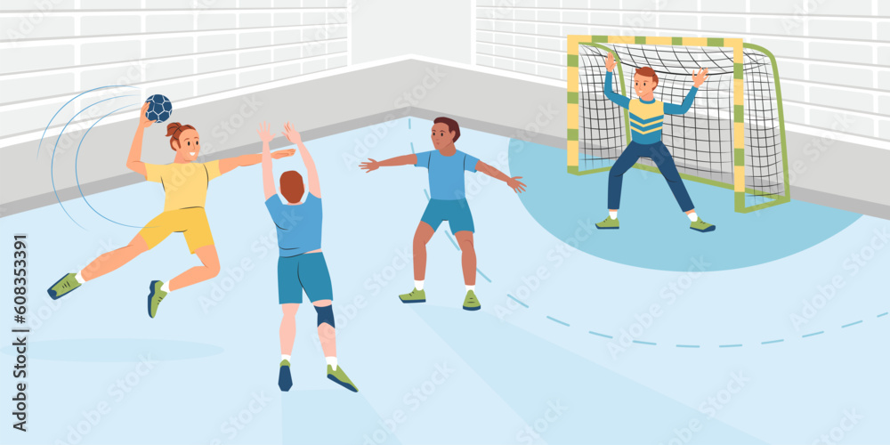 Handball Match Illustration