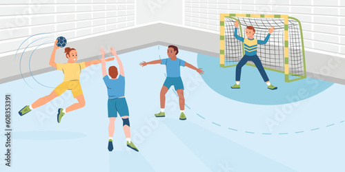 Handball Match Illustration © Macrovector