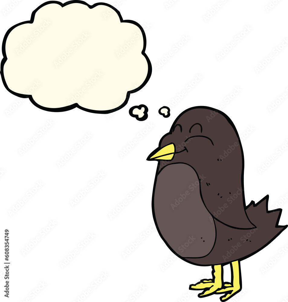 cartoon bird with thought bubble cartoon bird with thought bubble