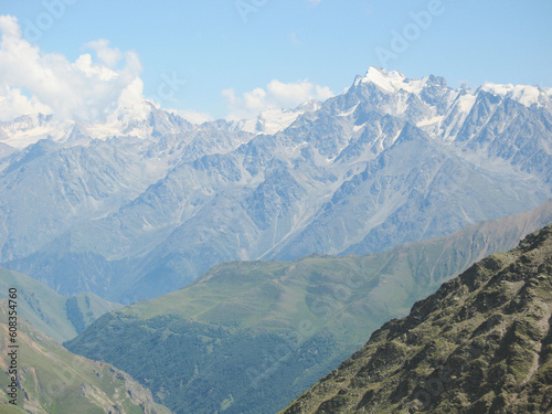 Beautiful montane landscape. Alpine climbing. Sunset in the mountains. The Tsautsasus is a region spanning Europe and Asia. Elbrus region. Mountains landscape. oetztal alps, tyrol, austria, europe