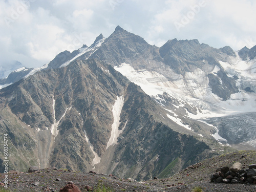 Beautiful montane landscape. Alpine climbing. Sunset in the mountains. The Tsautsasus is a region spanning Europe and Asia. Elbrus region. Mountains landscape. oetztal alps, tyrol, austria, europe