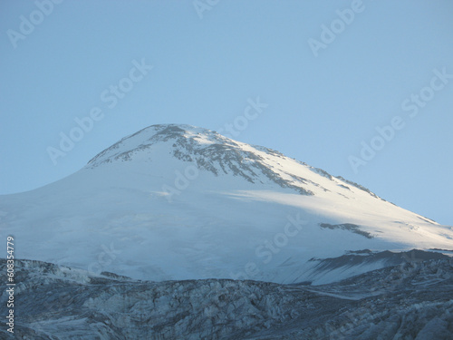 peaks of mount Elbrus. view from the North