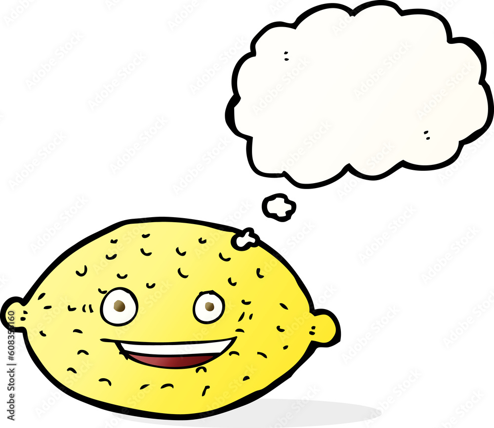 cartoon lemon with thought bubble cartoon lemon with thought bubble