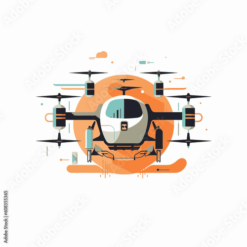 Fototapeta Naklejka Na Ścianę i Meble -  Autonomous Drone Car