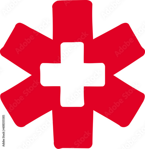Medical Red and White Cross