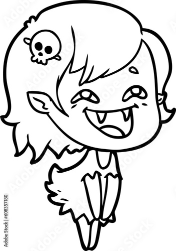 cartoon laughing vampire girl